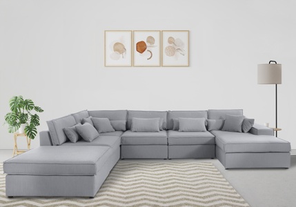 RAUM.ID, RAUM.ID Wohnlandschaft »Florid«, 6 Teile, bestehend aus Modulen, viele Bezugsqualitäten, auch in Cord, RAUM.ID Wohnlandschaft Florid, in verschiedenen Stoffqualitäten und Farben
