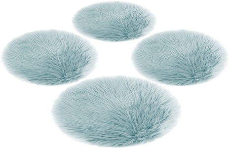 HOME AFFAIRE, Home affaire Sitzkissen »Dena«, (4 St., 4-teilig), Sitzauflage, Sitzfell, rund, Ø 35 cm, Kunstfell, 