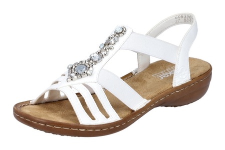 Rieker, Rieker Riemchensandale, mit Schmucksteinen besetzt, Rieker Riemchensandale, Sommerschuh, Sandalette, Keilabsatz, mit Schmucksteinen besetzt