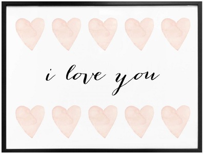 Wall-Art, Wall-Art Poster »I love you«, Schriftzug, (1 St.), Poster, Wandbild, Bild, Wandposter, Wall-Art Poster »I love you«, Schriftzug, (1 St.), Poster ohne Bilderrahmen