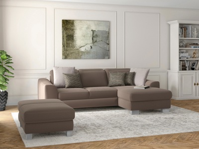 SIT&MORE, sit&more Ecksofa »Durness«, mit Federkern und hochwertigen Edelstahlfüssen, wahlweise mit Kopfteilverstellung, Bettfunktion und Bettkasten oder mit Bettfunktion und Bettkasten, sit&more Ecksofa »Dundee L-Form«, mit Federkern und Edelstahlfüssen, wahlweise mit Kopfteilverstellung