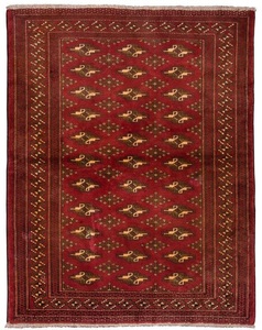 MorgenLand, morgenland Wollteppich »Turkaman Teppich handgeknüpft rot«, rechteckig, 7 mm Höhe, 