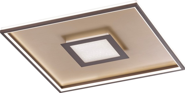 FISCHER & HONSEL, LED-Deckenleuchte Bug quadratisch, rost 60x60cm, XXXLutz LED-DECKENLEUCHTE 45 W , 20642 Bug , Goldfarben, Rostfarben , Metall , 60x60x7.5 cm , 003151064005