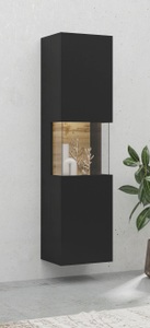 Helvetia, Helvetia Vitrine »Ava«, Höhe 140 cm mit Seitenverglasung, INOSIGN Vitrine »Ava, Breite 36 cm, hängend und stehend montierbar«, moderne grifflose Vitrine, Hochschrank mit Eckverglasung
