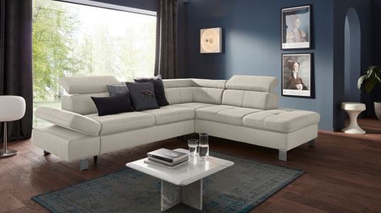 exxpo - sofa fashion Ecksofa, mit Kopf- bzw. Rückenverstellung, wahlweise mit Bettfunktion und Bettkasten