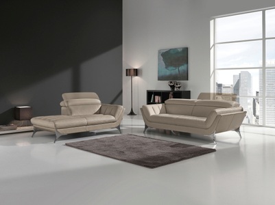 Egoitaliano, Egoitaliano Polstergarnitur »Sueli«, (Set), bestehend aus Sofa und Recamiere, Kopfteilverstellung, Bezug Leder, Egoitaliano Polstergarnitur »Sueli« Set, bestehend aus Sofa und Recamiere, Kopfteilverstellung, Bezug Leder