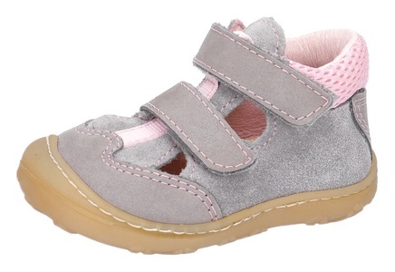 PEPINO, Pepino Sandale Ebi graphit/rose (mittel), Klett-Lauflernschuhe EBI in graphit/rose