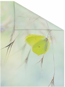 LICHTBLICK ORIGINAL, LICHTBLICK ORIGINAL Fensterfolie "Schmetterling Grün" 1 Stk. blickdicht strukturiert Klebepunkte selbstklebend, Sichtschutz