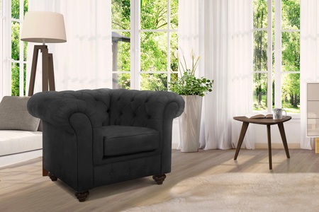 HOME AFFAIRE, Home affaire Sessel »Duc«, hochwertige Knopfheftung im Rücken, Samtoptik mich changierender Optik, Home affaire Sessel »Duc Chesterfield«, hochwertige Knopfheftung im Rücken, Samtoptik mit changierender Optik