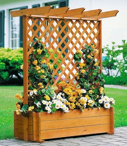 PROMADINO, PROMADINO Holzspalier Pergola mit Pflanzkasten, BxTxH: 140x65x140 cm, promadino Spalier, Pergola mit Pflanzkasten, BxTxH: 140x65x140 cm