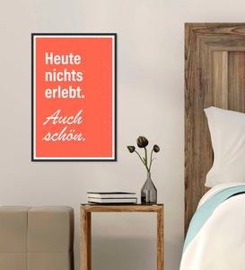 QUEENCE, queence Metallbild »Heute nichts erlebt«, Schriftzüge, (1 St.), Stahlschilder, queence Metallbild »Heute nichts erlebt«, Schriftzüge, (1 St.), Stahlschilder