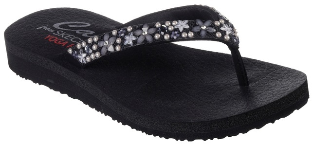 Skechers, Skechers Zehentrenner »MEDITATION-DANCING DAISY«, mit verzierten Riemchen, 