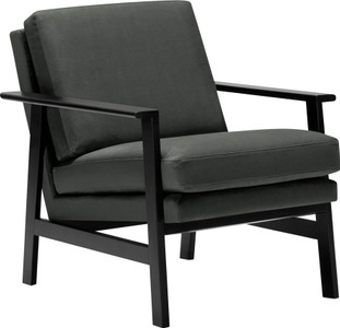 Lovi, LOVI Sessel »Pepper«, Gestell schwarz aus massiver Buche im Retro Style, 