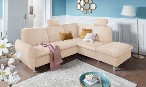 SIT&MORE, sit&more Ecksofa, sit&more Ecksofa »Daytona L-Form«, mit Federkern, zwei Kopfstützen und wahlweise mit Bettfunktion