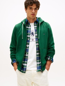 Tommy Hilfiger, Tommy Hilfiger Kapuzensweatjacke »ESSENTIAL FLEECE ZIP THROUGH«, kleine Logostickerei