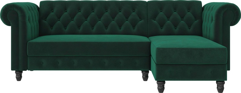 Dorel Home, Dorel Home Ecksofa »Felix«, mit Bett-Funktion, Recamiere beidseitig montierbar, Sitzhöhe 46 cm, Dorel Home Ecksofa »Felix, L-Form, 241 cm (Liegefl.108x195 cm), Recamiere tauschbar,« verstellb. Rückenlehne, Bett-Funktion, Velours, Kunstleder, Vintage