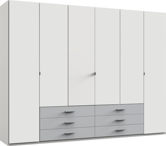 Wimex, Wimex Kranzleiste »Chateau«, Livetastic Drehtürenschrank in weiss, hellgrau , Sumatra , Holzwerkstoff , 4 Fächer , 6 Schubladen , 270x210x58 cm , Dekorfolie,Dekorfolie,Nachbildung,Nachbildung , umfangreiches Zubehör erhältlich, In verschiedenen Grössen erhältlich , 0017870