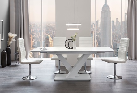 mutoni casual, Ausziehtisch hochglanz 200x90x77 weiss, SalesFever Esstisch, Glastisch ausziehbar