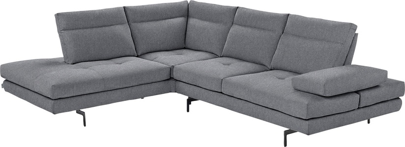 CALIA ITALIA, CALIA ITALIA Ecksofa »Toby Wing«, Sitztiefenverstellung, Eckelement mit Funktion, Füsse in Schwarz matt, CALIA ITALIA Ecksofa »Toby Wing, L-Form, Designsofa mit sensationellem Sitzkomfort«, Sitztiefenverstellung, funktionale Ecke, Füsse in schwarz matt