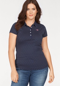 KangaROOS, KangaROOS Poloshirt, KangaROOS Poloshirt, figurbetonter Schnitt, bedrucktes Punkte-Motiv, Hemdblusenkragen