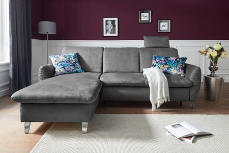 SIT&MORE, sit&more Ecksofa, sit&more Ecksofa »Daytona L-Form« mit Federkern, einer Kopfstütze und wahlweise mit Bettfunktion