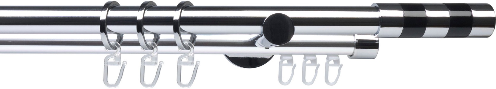 LIEDECO, Gardinenstange, »Fertigstilgarnitur 20 mm Piano Murcia«, Liedeco, Fixmass, Liedeco Gardinenstange »Fertigstilgarnitur 20 mm Piano Murcia«, 2 läufig-läufig, Fixmass, Gardinenstange Komplett