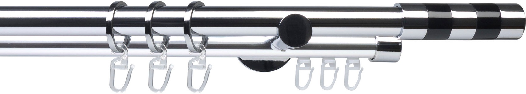 LIEDECO, Gardinenstange, »Fertigstilgarnitur 20 mm Piano Murcia«, Liedeco, Fixmass, Liedeco Gardinenstange »Fertigstilgarnitur 20 mm Piano Murcia«, 2 läufig-läufig, Fixmass, Gardinenstange Komplett