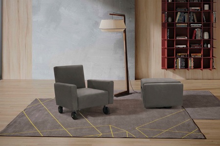 Egoitaliano, Egoitaliano Sessel »QQ«, zum Hocker zusammenklappbar, inkl. Rollen, Egoitaliano Sessel »QQ, Funktionssessel zum Hocker zusammenklappbar,«, inkl. Rollen, in vielen Farbe und hochwertigem Microfaserbezug