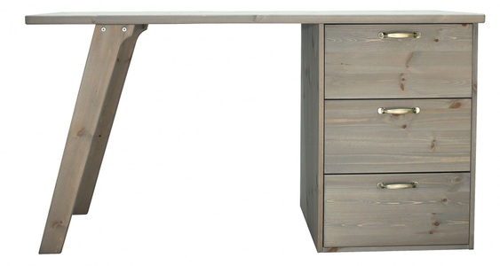 HOME AFFAIRE, Home affaire Schreibtisch »APSEL«, zertifiziertes Massivholz, 3 Schubladen, asymmetrisches Gestell, Home affaire Schreibtisch »APSEL«, zertifiziertes Massivholz, 3 Schubladen, asymmetrisches Gestell