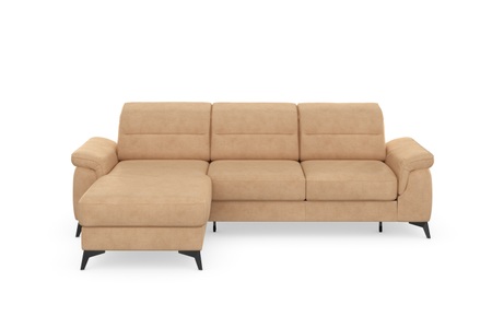 sit&more Ecksofa »Sinatra«, mit Recamiere, optional mit Kopfteilverstellung und Armteilfunktion oder mit Kopfteilverstellung, Armteilfunktion, Bettfunktion und Bettkasten, mattschwarze Metallfüsse