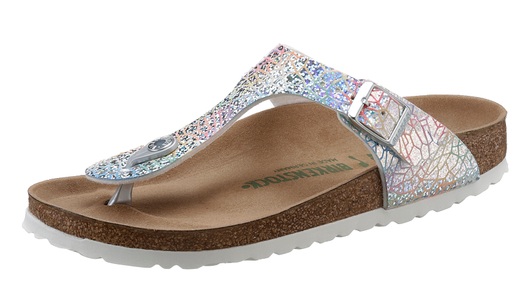 Birkenstock, Birkenstock Zehentrenner »Gizeh Kids Flashy hologram«, in trendiger Hologramm-Optik, 