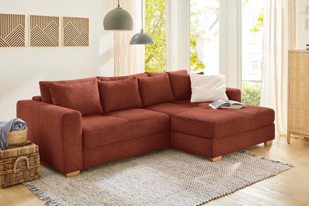 Jockenhöfer Gruppe, Jockenhöfer Gruppe Ecksofa »Kampen«, Bettfunktion, Federkern, Bettkasten, Ottomane links oder rechts, Jockenhöfer Gruppe Ecksofa »Kampen L-Form, B: 288 cm« mit Bettfunktion, Bettkasten & Zierkissen, Federkern