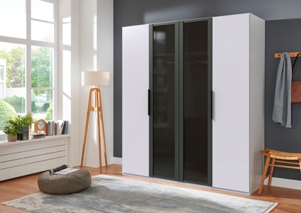 MID.YOU, MID.YOU Drehtürenschrank in graphitfarben, grau, weiss , Alicante , Holzwerkstoff , 2 Fächer , 200x216x58 cm , Dekorfolie,Dekorfolie,Nachbildung,Nachbildung , umfangreiches Zubehör erhältlich, In verschiedenen Grössen erhältlich, in verschieden, MID.YOU Drehtürenschrank in graphitfarben, grau, weiss , Alicante , Holzwerkstoff , 2 Fächer , 200x216x58 cm , Dekorfolie,Dekorfolie,Nachbildung,Nachbildung , umfangreiches Zubehör erhältlich, In verschiedenen Grössen erhältlich, in verschieden
