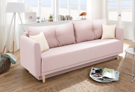 HOME AFFAIRE, Home affaire Schlafsofa »Scandic«, inkl. 2 Zierkissen und Bettkasten, Knopfheftung in Rückenkissen, Home affaire Schlafsofa »Scandic«, inkl. 2 Zierkissen und Bettkasten, Knopfheftung in Rückenkissen