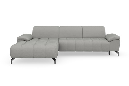 sit&more Ecksofa »Cool«, wahlweise mit Kopfteilverstellung und Vorziehsitz, motorisch, mit schwarzen Füssen