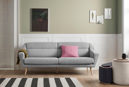 ANDAS, andas 3-Sitzer »Bille«, mit Naht im Rückenkissen und Eiche-Beinen, Design by Morten Georgsen, andas 3-Sitzer »Bille«, mit Naht im Rückenkissen und Eiche-Beinen, Design by Morten Georgsen