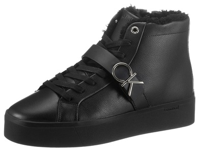 Calvin Klein, Calvin Klein Plateausneaker »FLATFORM CUP HIGH TOP CK HW-L WL«, mit CK-Riemchen, 