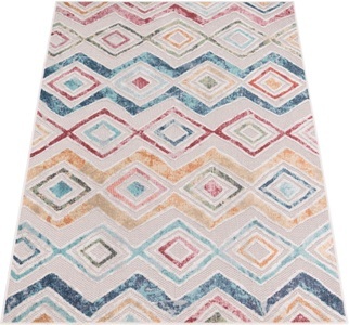 PACO HOME, Paco Home Teppich »Fusion 761«, rechteckig, 10 mm Höhe, Kurzflor, Rauten Muster, Boho, In- und Outdoor geeignet, Wohnzimmer, Paco Home Teppich »Fusion 761«, rechteckig, 10 mm Höhe, Kurzflor, Rauten Muster, Boho, In- und Outdoor geeignet, Wohnzimmer