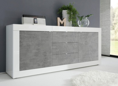 LC, LC Sideboard »Basic«, 210 cm, INOSIGN Sideboard »Basic Breite 210 cm, Kommode 2 Türen, 3 Schubkästen, Anrichte,«, Metallgriff, moderne Rahmenoptik, viel Stauraum, Farbauswahl