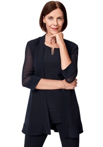 HERMANN LANGE COLLECTION, HERMANN LANGE Collection Longblazer »Liliana«, aus Jersey und Chiffon, HERMANN LANGE Collection Longblazer »Liliana«, aus Jersey und Chiffon