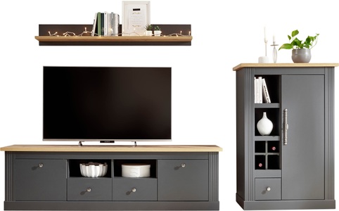 HOME AFFAIRE, Home affaire Wohnwand »Westminster«, (Set, 3 St.), im romantischen Landhausstil, 