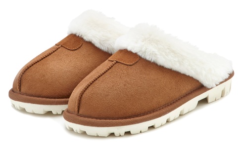 VIVANCE, Vivance Plüsch Hausschuhe, mit Warmfutter VEGAN, 
