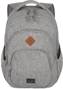 travelite Laptoprucksack »Basics Melange, hellgrau«, mit 15-Zoll Laptopfach