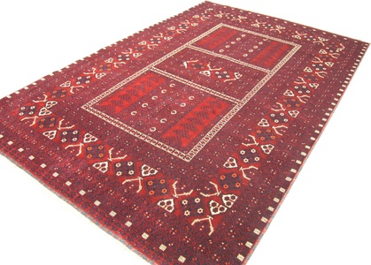 MorgenLand, morgenland Wollteppich »Afghan Teppich handgeknüpft rot«, rechteckig, 7 mm Höhe, 