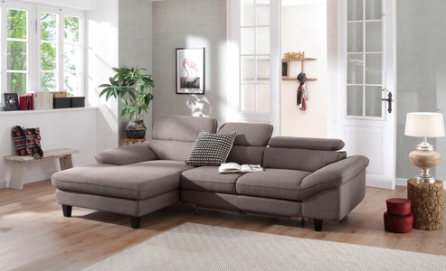HOME AFFAIRE, Home affaire Ecksofa »Pilot«, wahlweise mit Bettfunktion und Bettkasten, Home affaire Ecksofa »Pilot L-Form«, mit Kopfteilverstellung, optional Bettfunktion und Bettkasten