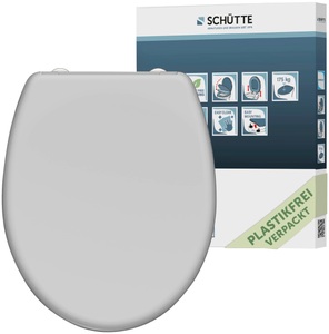 SCHÜTTE, Schütte WC-Sitz »GREY«, Duroplast, Toilettendeckel mit Absenkautomatik und Schnellverschluss für die einfache Reinigung, Klobrille, Toilettensitz Grau, Schütte WC-Sitz, mit Absenkautomatik und Schnellverschlusstechnik