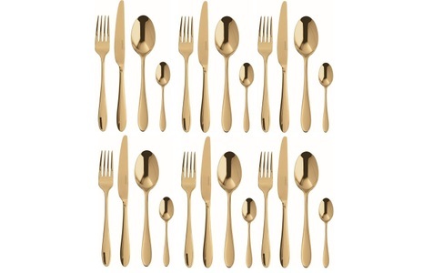Sambonet, SAMBONET - Besteck-Set Velvet 24-teilig, Gold, sambonet Besteck-Set »Velvet 24-teilig«, (24 tlg.)