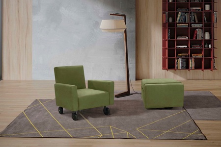 Egoitaliano, Egoitaliano Sessel »QQ«, zum Hocker zusammenklappbar, inkl. Rollen, Egoitaliano Sessel »QQ, Funktionssessel zum Hocker zusammenklappbar,«, inkl. Rollen, in vielen Farbe und hochwertigem Microfaserbezug