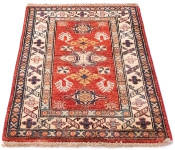 MorgenLand, morgenland Wollteppich »Kazak Teppich handgeknüpft rot«, rechteckig, 6 mm Höhe, morgenland Wollteppich »Kazak Teppich handgeknüpft rot«, rechteckig, 6 mm Höhe