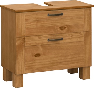 HOME AFFAIRE, Home affaire Waschbeckenunterschrank »Rodby«, FSC®-zertifiziertes Massivholz, mit Griffen aus Metall, Breite 60 cm, Höhe 55 cm, Home affaire Waschbeckenunterschrank »Rodby«, FSC®-zertifiziertes Massivholz, Griffe Metall, Breite 60cm, Höhe 55cm
